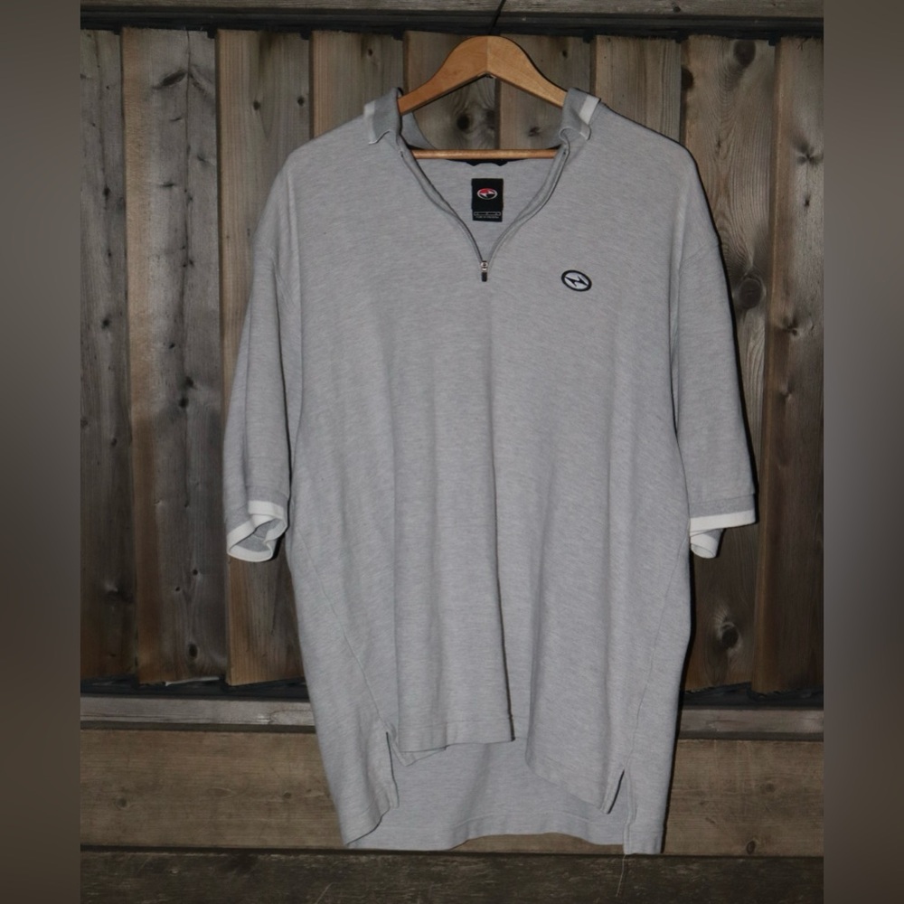 ❗️90s Nike Tiger Woods Gray Short-Sleeve Polo with Quarter Zip❗️